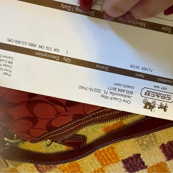 Coach Burgundy Shoulder Bag - Picture 7 of 8